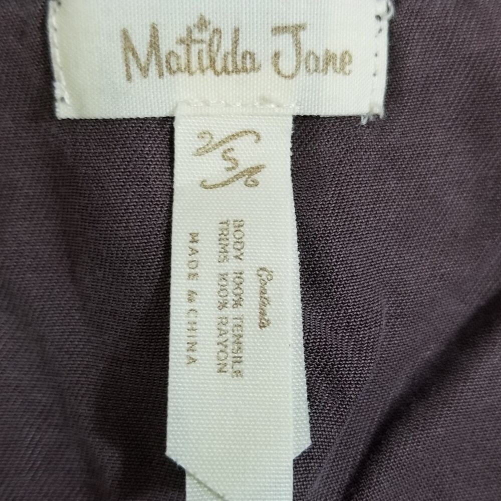 Matilda Jane Mauve Floral Trim Elastic Waist Sleeveless Mini Dress Small Boho - Picture 8 of 9